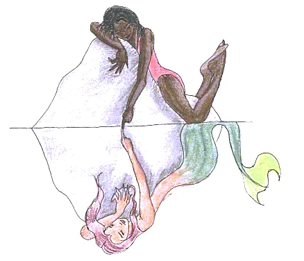 נערה משתקפת כבת ים