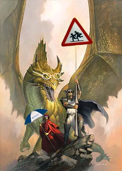 איור הומוריסטי של דרקון