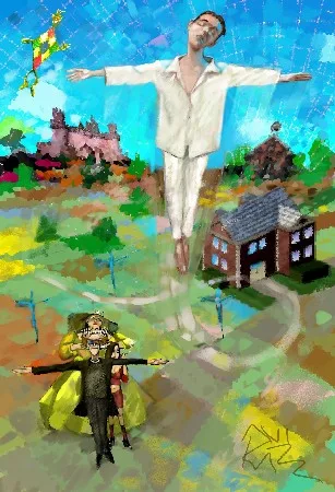 ילד מרחף בחלום