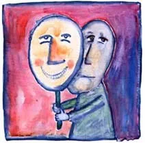 איש עם בלון פרצוף