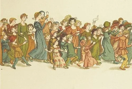 איור שיירת ילדים